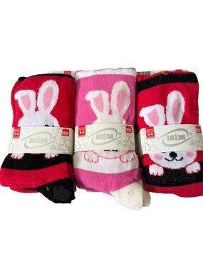 Mi Kids Bunny Leggings Bundle - Pink, Red Tights size 5/6